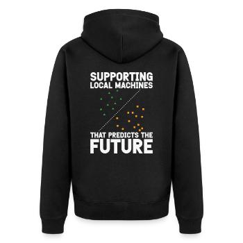 Support Vector Machines Programmierer Künstliche - Unisex Premium Bio Zip Hoodie - Schwarz - Hinten - Nico (187cm)