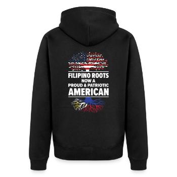Né philippin Philippines Américains USA - Veste à capuche bio Premium Unisexe - noir - Dos - Nico (187cm)