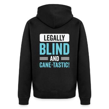 Braille-Schrift Blinde Blindheit Bewusstsein - Unisex Premium Bio Zip Hoodie - Schwarz - Hinten - Nico (187cm)