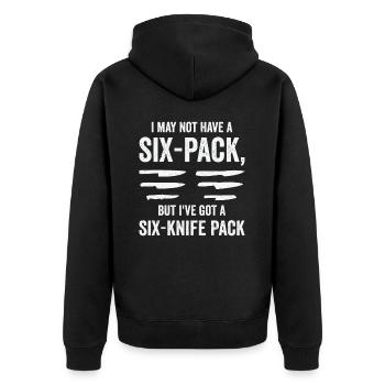 Messersammler Messer Sammeln - Unisex Premium Bio Zip Hoodie - Schwarz - Hinten - Nico (187cm)