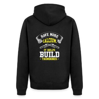 Posaunenlehrer Posaunist Spieler Lustiger - Unisex Premium Bio Zip Hoodie - Schwarz - Hinten - Nico (187cm)