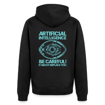 AI Maschinelles Lernen Computer Geek Technologie - Unisex Premium Bio Zip Hoodie - Schwarz - Hinten - Nico (187cm)
