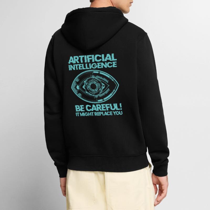 AI Machine Learning Computer Geek Technology Robot Unisex Premium Organic Zip Hoodie