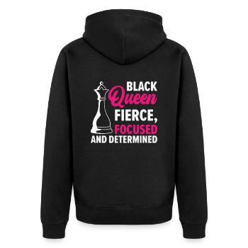 International Women's Day African American Black - Unisex Premium Organic Zip Hoodie - black - Back - Nico (187cm)