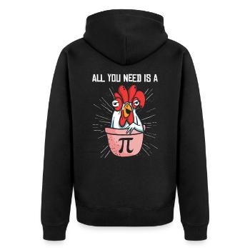 Pi Day Math Pie Huhn Topf Pi Zahl - Unisex Premium Bio Zip Hoodie - Schwarz - Hinten - Nico (187cm)