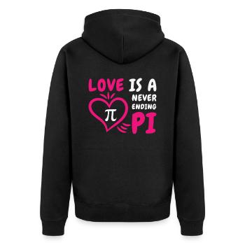 Pi Day Love Pi Symbol Math Number - Veste à capuche bio Premium Unisexe - noir - Dos - Nico (187cm)