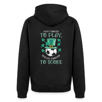 St. Patrick’s Day Football Sport Lucky Shamrock - Veste à capuche bio Premium Unisexe - noir - Dos - Nico (187cm)