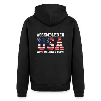Né Moldavie Moldavie américaine Etats-Unis - Veste à capuche bio Premium Unisexe - noir - Dos - Nico (187cm)