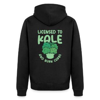 Keto Diät Ernährungsberater Grünkohl Keto - Unisex Premium Bio Zip Hoodie - Schwarz - Hinten - Nico (187cm)