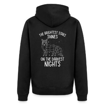Space Star Fox Space Fan Astronomy Geometric Line - Unisex Premium Organic Zip Hoodie - black - Back - Nico (187cm)