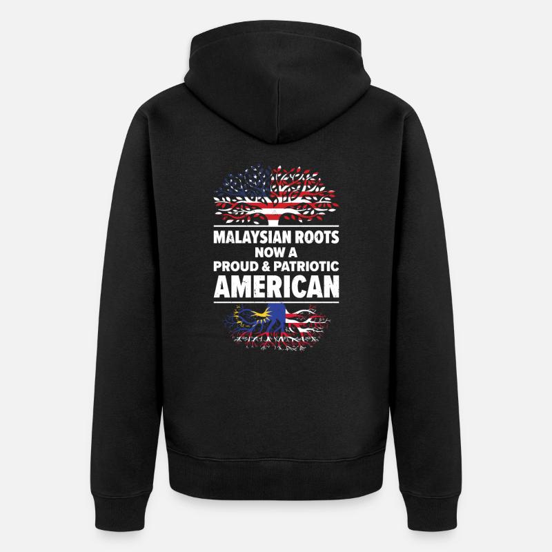 Né Malaisien Malaisie États-Unis - Veste à capuche bio Premium Unisexe - noir