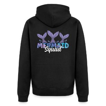 Mermaid Squad Familie Niedliche passende Meerjungfrau - Unisex Premium Bio Zip Hoodie - Schwarz - Hinten - Nico (187cm)