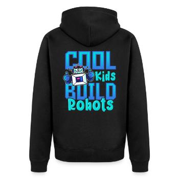 Cool Kids Build Robots Robotics Robot - Unisex Premium Bio Zip Hoodie - Schwarz - Hinten - Nico (187cm)