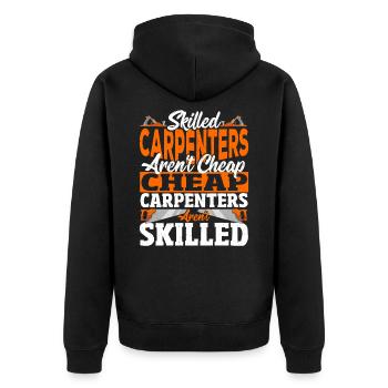 Les charpentiers qualifiés ne sont pas des artisans bon marché - Veste à capuche bio Premium Unisexe - noir - Dos - Nico (187cm)