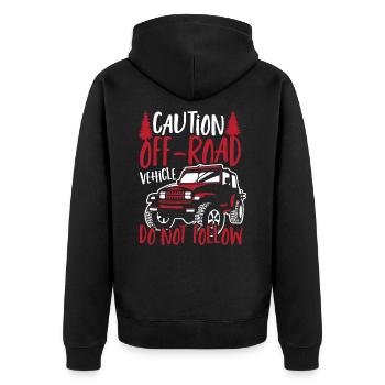 Attention véhicule hors route ne suivez pas hors route - Veste à capuche bio Premium Unisexe - noir - Dos - Nico (187cm)