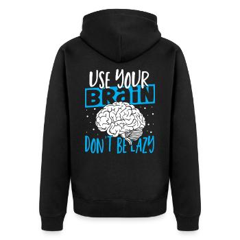 Utilisez votre cerveau Ne soyez pas paresseux Neuroscience - Veste à capuche bio Premium Unisexe - noir - Dos - Nico (187cm)
