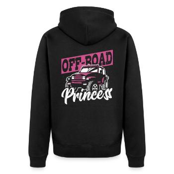Off-Road Princess Offroading Off-Roading - Unisex Premium Bio Zip Hoodie - Schwarz - Hinten - Nico (187cm)