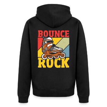 Rebondir Rock Roller Patineur - Veste à capuche bio Premium Unisexe - noir - Dos - Nico (187cm)