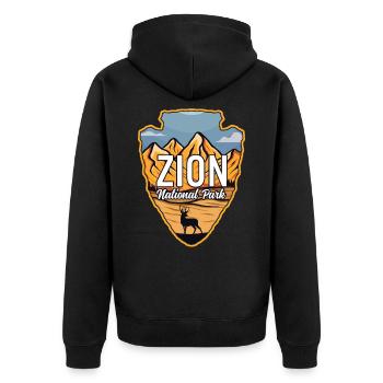 Parc national américain de Zion Arrowhead Deer Mountains - Veste à capuche bio Premium Unisexe - noir - Dos - Nico (187cm)