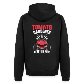 Tomate Jardinier Amoureux Drôle de Jardinier - Veste à capuche bio Premium Unisexe - noir - Dos - Nico (187cm)