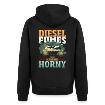 Les vapeurs de diesel me font exciter Mécanicien de voiture de garage - Veste à capuche bio Premium Unisexe - noir - Dos - Nico (187cm)