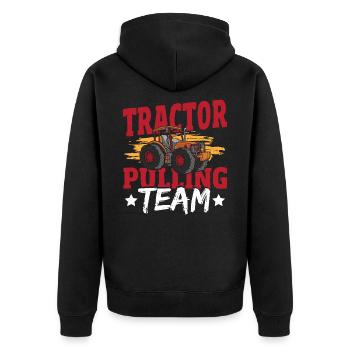 Tractor Pulling Team Tractor Puller Tractorpulling - Unisex Premium Organic Zip Hoodie - black - Back - Nico (187cm)