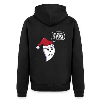 Effrayant Halloween Mignon Noël - Veste à capuche bio Premium Unisexe - noir - Dos - Nico (187cm)