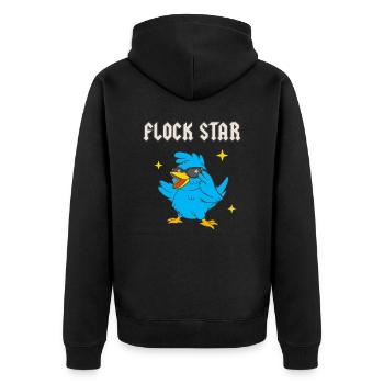 Flock Star Lustiges Vogel Liebhaber Ornithologen - Unisex Premium Bio Zip Hoodie - Schwarz - Hinten - Nico (187cm)