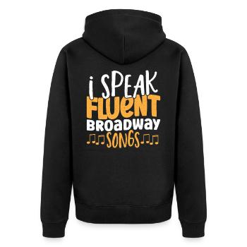 Broadway Musical-Liebhaber Musical Theater - Unisex Premium Bio Zip Hoodie - Schwarz - Hinten - Nico (187cm)