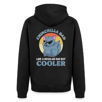 Chinchilla papa comme un père ordinaire mais plus cool - Veste à capuche bio Premium Unisexe - noir - Dos - Nico (187cm)
