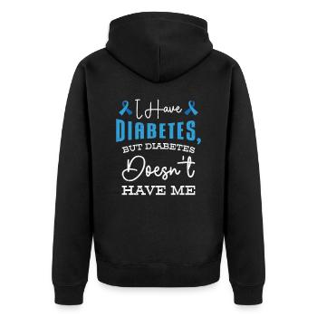 Diabetische Bauchspeicheldrüse - Unisex Premium Bio Zip Hoodie - Schwarz - Hinten - Nico (187cm)
