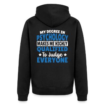 Psychologue École Psychologue Psychologie Psychologue - Veste à capuche bio Premium Unisexe - noir - Dos - Nico (187cm)