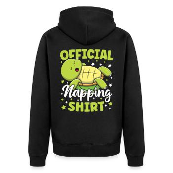 Offizielles Nickerchen Shirt Cute Kawaii Sleeping - Unisex Premium Bio Zip Hoodie - Schwarz - Hinten - Nico (187cm)