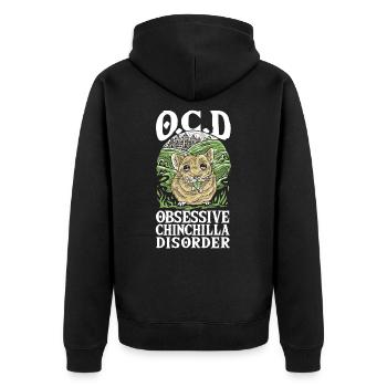 O.C.D Obsessive Chinchilla Disorder Chinchilla Mom - Unisex Premium Organic Zip Hoodie - black - Back - Nico (187cm)