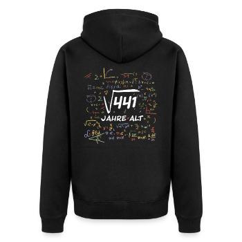 Mathe - Geburtstag - 21 Jahre - Unisex Premium Bio Zip Hoodie - Schwarz - Hinten - Nico (187cm)