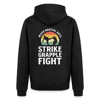 Arts martiaux mixtes Strike Grapple Fight MMA - Veste à capuche bio Premium Unisexe - noir - Dos - Nico (187cm)