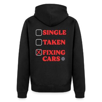 Single Taken Fixing Cars Garage Car Mechanic - Unisex Premium Organic Zip Hoodie - black - Back - Nico (187cm)