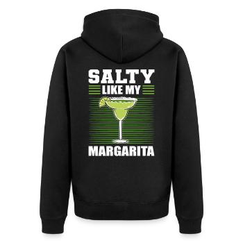 Salty Like My Margarita Margaritas Cocktail Drink - Unisex Premium Organic Zip Hoodie - black - Back - Nico (187cm)