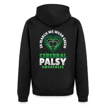 Paralysie cérébrale Warrior CP - Veste à capuche bio Premium Unisexe - noir - Dos - Nico (187cm)