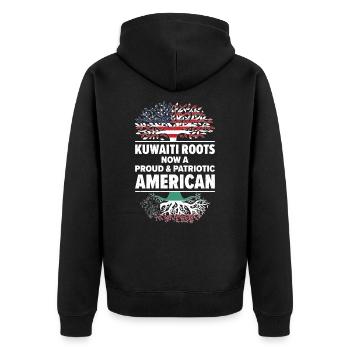 Geboren in Kuwait Kuwait Amerikaner USA - Unisex Premium Bio Zip Hoodie - Schwarz - Hinten - Nico (187cm)