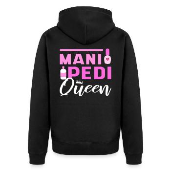 Mani Pedi Queen Nail Tech Technicien des ongles - Veste à capuche bio Premium Unisexe - noir - Dos - Nico (187cm)