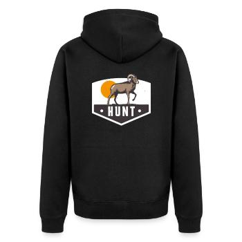Hunting Capricorn Vintage Hunter - Unisex Premium Organic Zip Hoodie - black - Back - Nico (187cm)