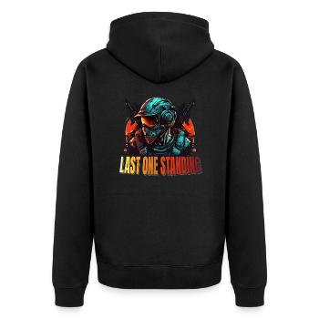 Letzter Auf Der Map FPS Gaming Multiplayer Gamer - Unisex Premium Bio Zip Hoodie - Schwarz - Hinten - Nico (187cm)