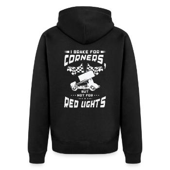 Sprint Car Dirt Track Racing - Unisex Premium Organic Zip Hoodie - black - Back - Nico (187cm)