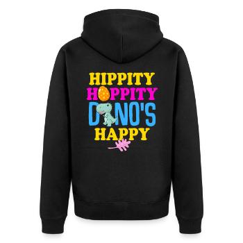 Easter T-rex Dinosaur Rabbit Easter Holiday - Unisex Premium Organic Zip Hoodie - black - Back - Nico (187cm)