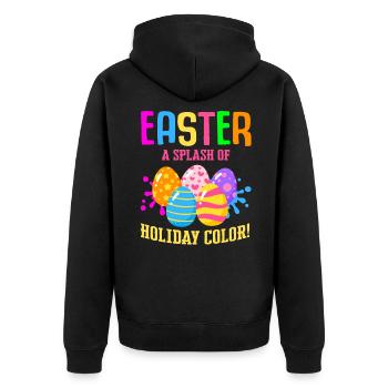 Ostern Bunte Eier färben Kaninchen Eierjagd - Unisex Premium Bio Zip Hoodie - Schwarz - Hinten - Nico (187cm)