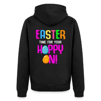Easter Rabbit Easter Flowers Eggs - Unisex Premium Organic Zip Hoodie - black - Back - Nico (187cm)