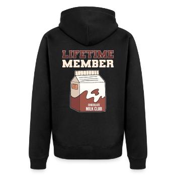 Chocolat au lait Chocolat Milkshake Chocolat - Veste à capuche bio Premium Unisexe - noir - Dos - Nico (187cm)