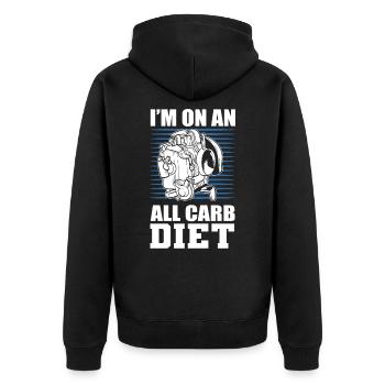 Automechaniker Garage Auto Kfz-Mechaniker Autos - Unisex Premium Bio Zip Hoodie - Schwarz - Hinten - Nico (187cm)
