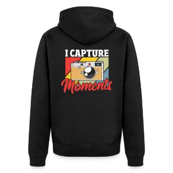 Photographe Photographie Photographie Amoureux Photo - Veste à capuche bio Premium Unisexe - noir - Dos - Nico (187cm)